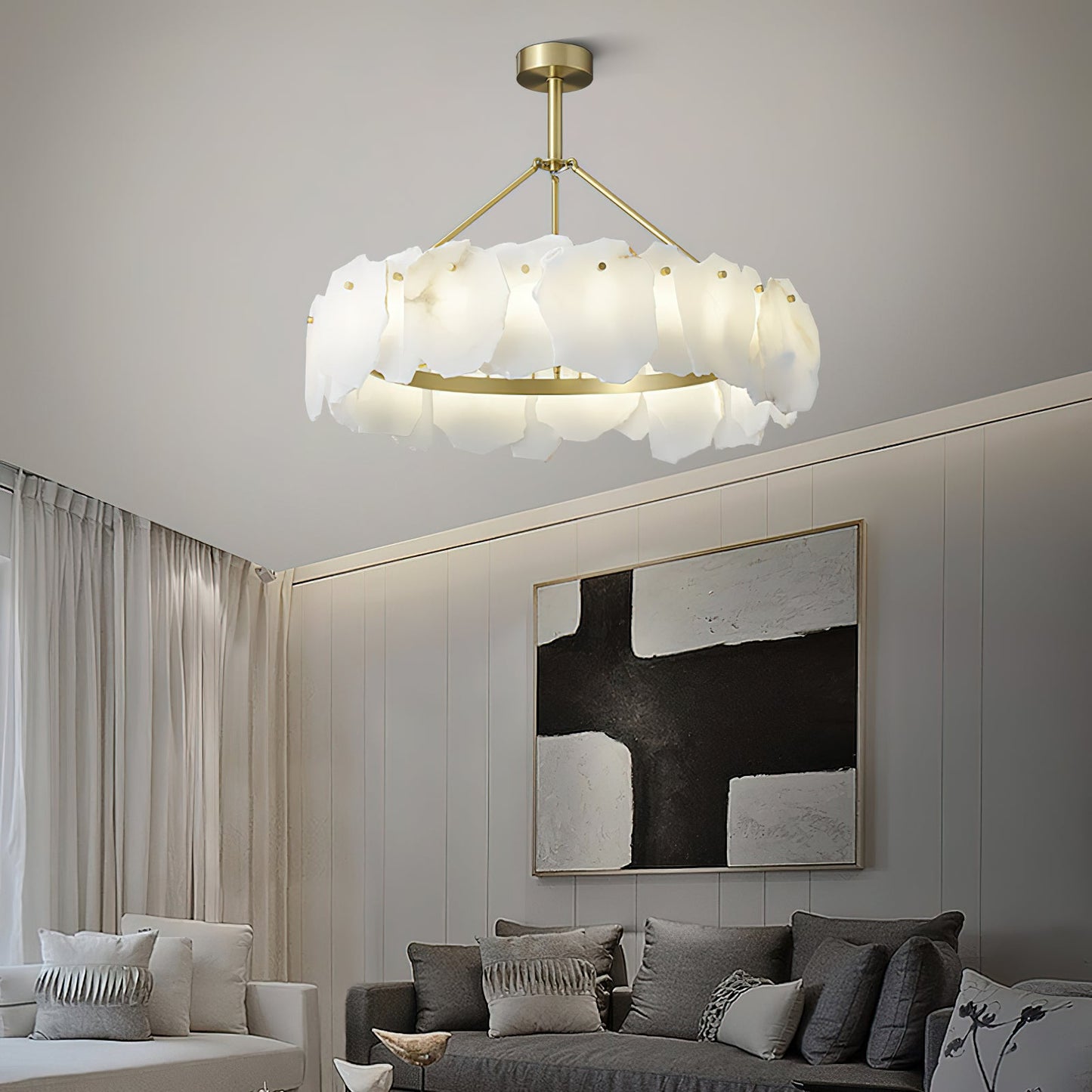Burton Alabaster Chandelier, detail