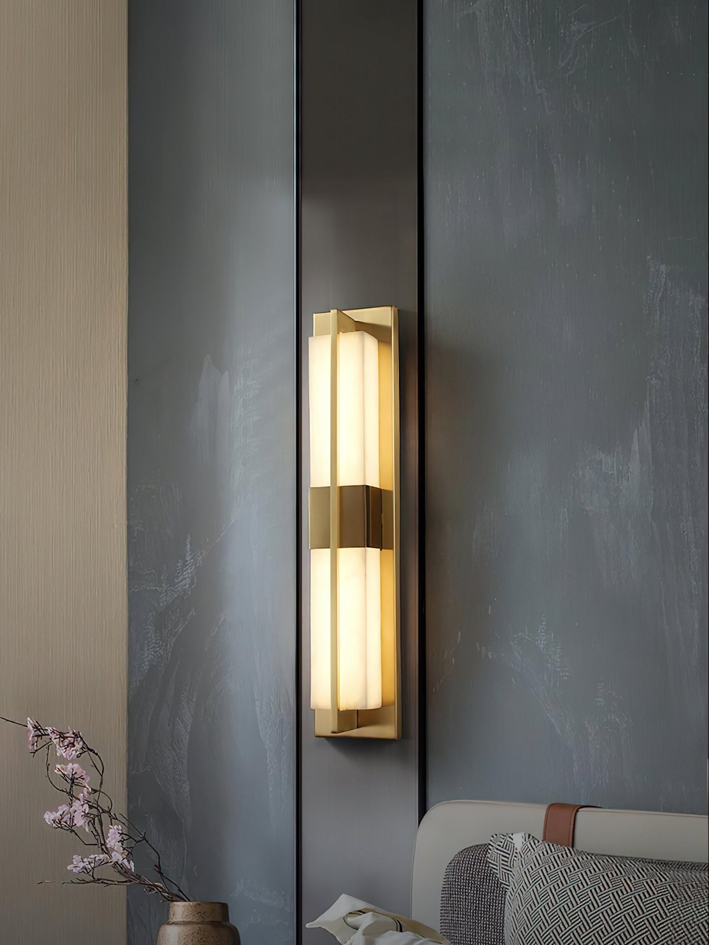 Cecily LED Alabaster Sconce, view 9