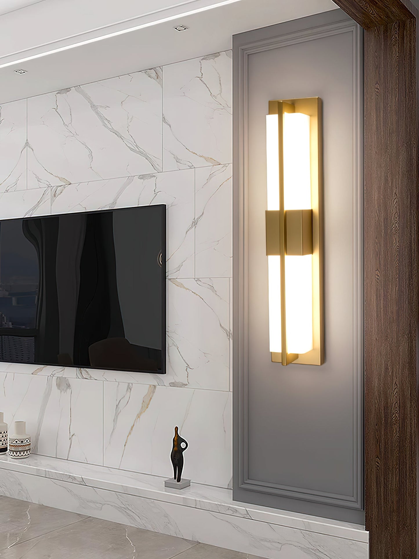 Cecily LED Alabaster Sconce, view 18