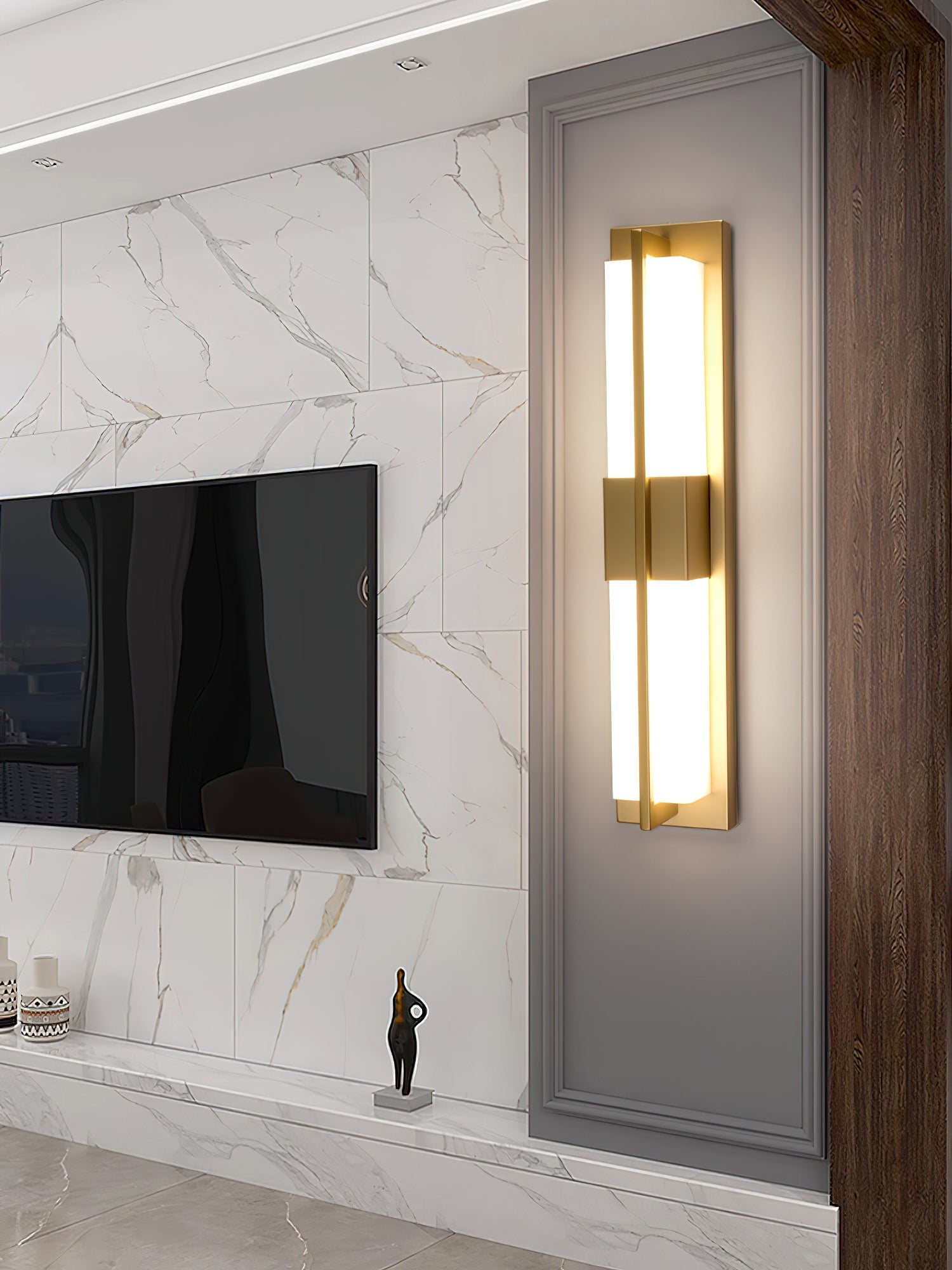 Cecily LED Alabaster Sconce, view 18