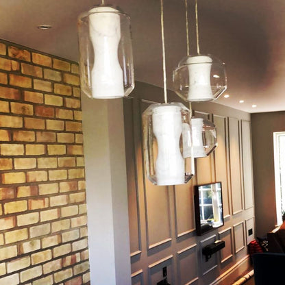 Glass Alabaster Pendant Lamp, view 12