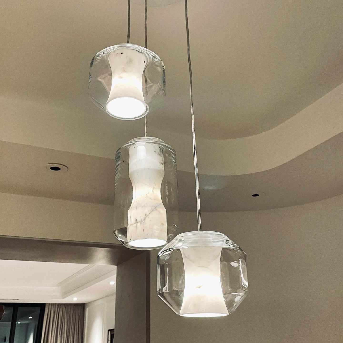 Glass Alabaster Pendant Lamp, view 16