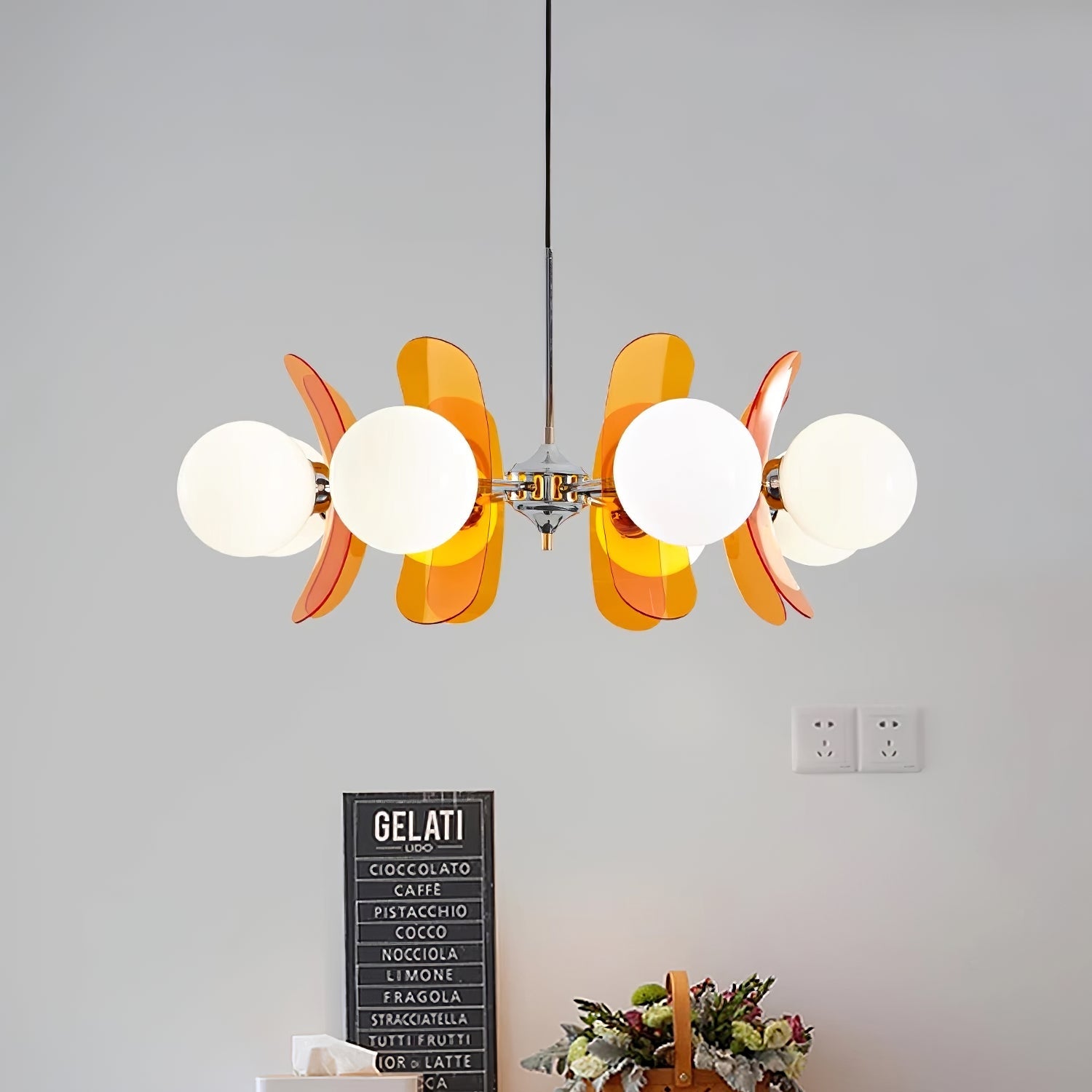 Coloured Sputnik Chandelier – Dimmable, view 7