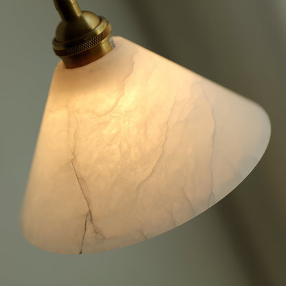 Conical Brass Alabaster Pendant Lamp, view 9