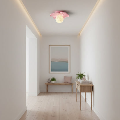 Cream Bloom Flower Ceiling Lamp, detail