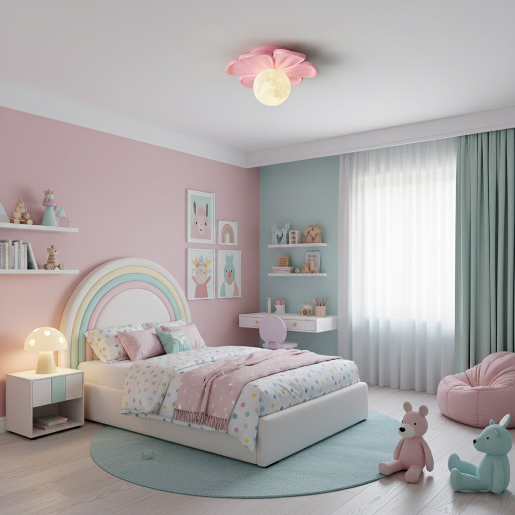 Cream Bloom Flower Ceiling Lamp, view 5