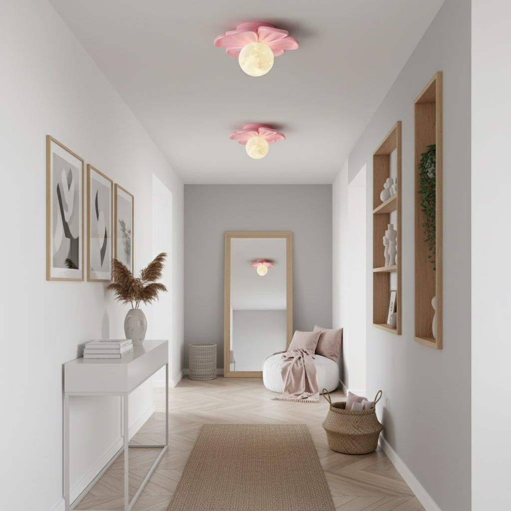 Cream Bloom Flower Ceiling Lamp, view 4