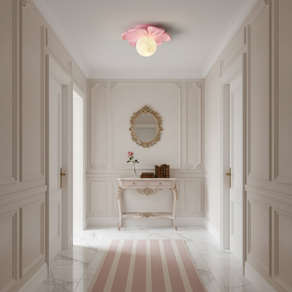 Cream Bloom Flower Ceiling Lamp, view 7