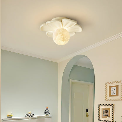 Cream Bloom Flower Ceiling Lamp, view 9