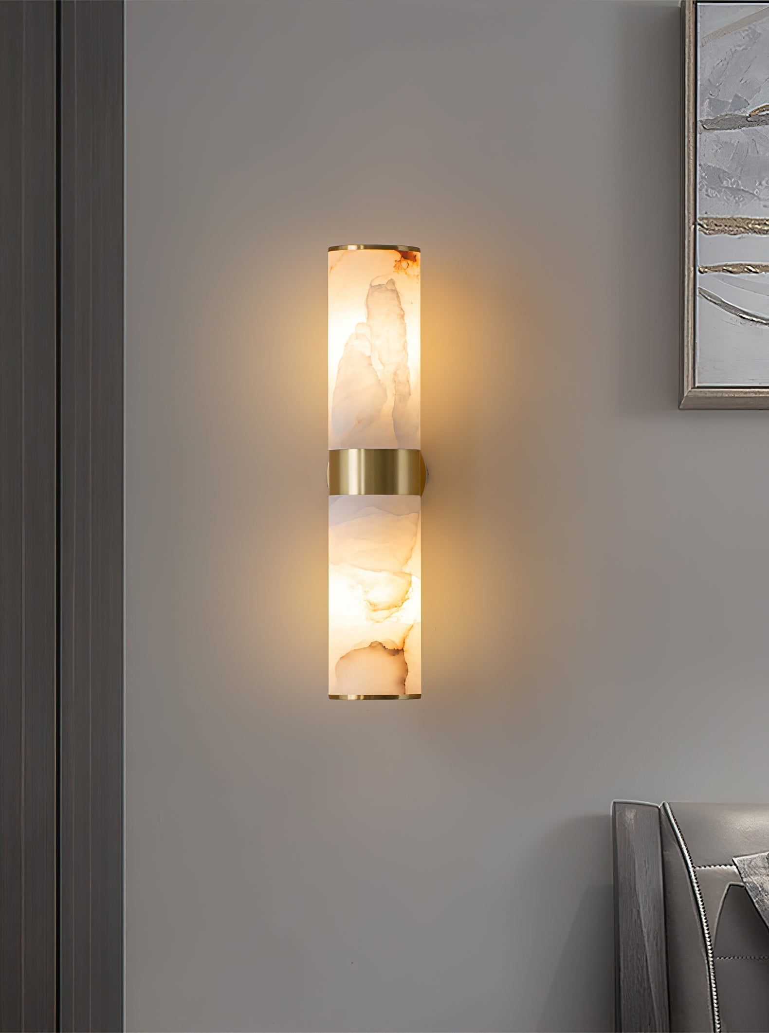 Crestmoor Vanity Alabaster Sconce, view 14