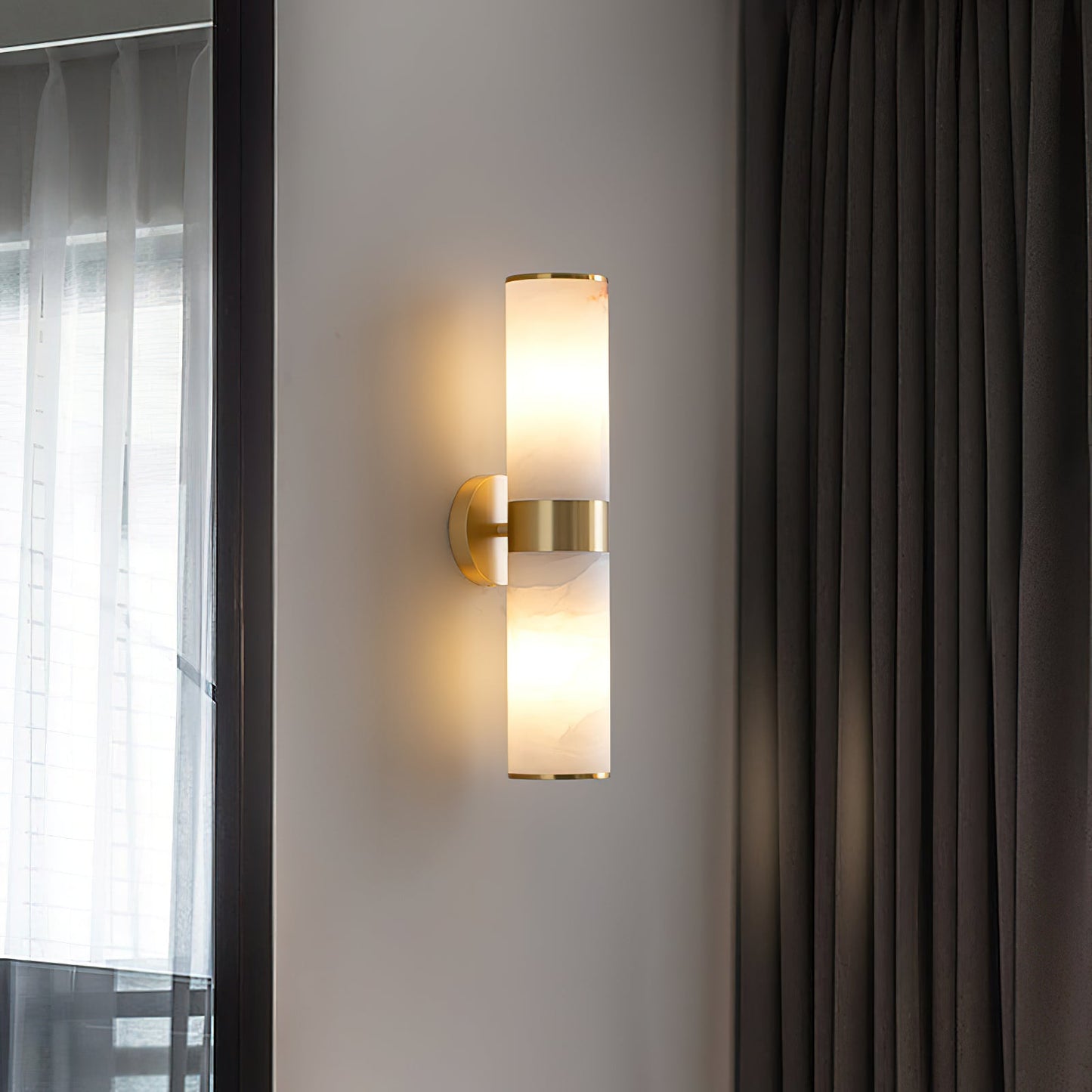 Crestmoor Vanity Alabaster Sconce, detail