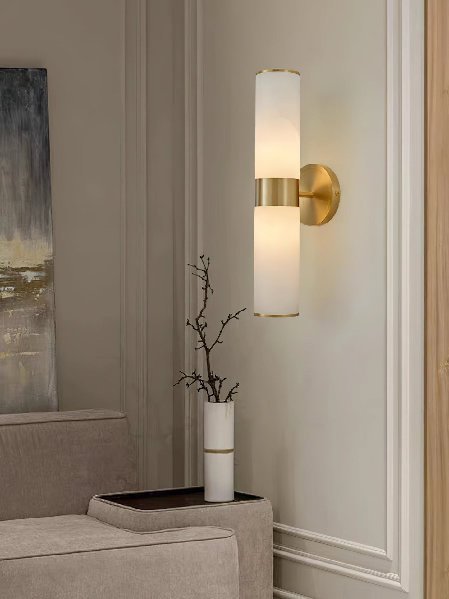 Crestmoor Vanity Alabaster Sconce, view 7