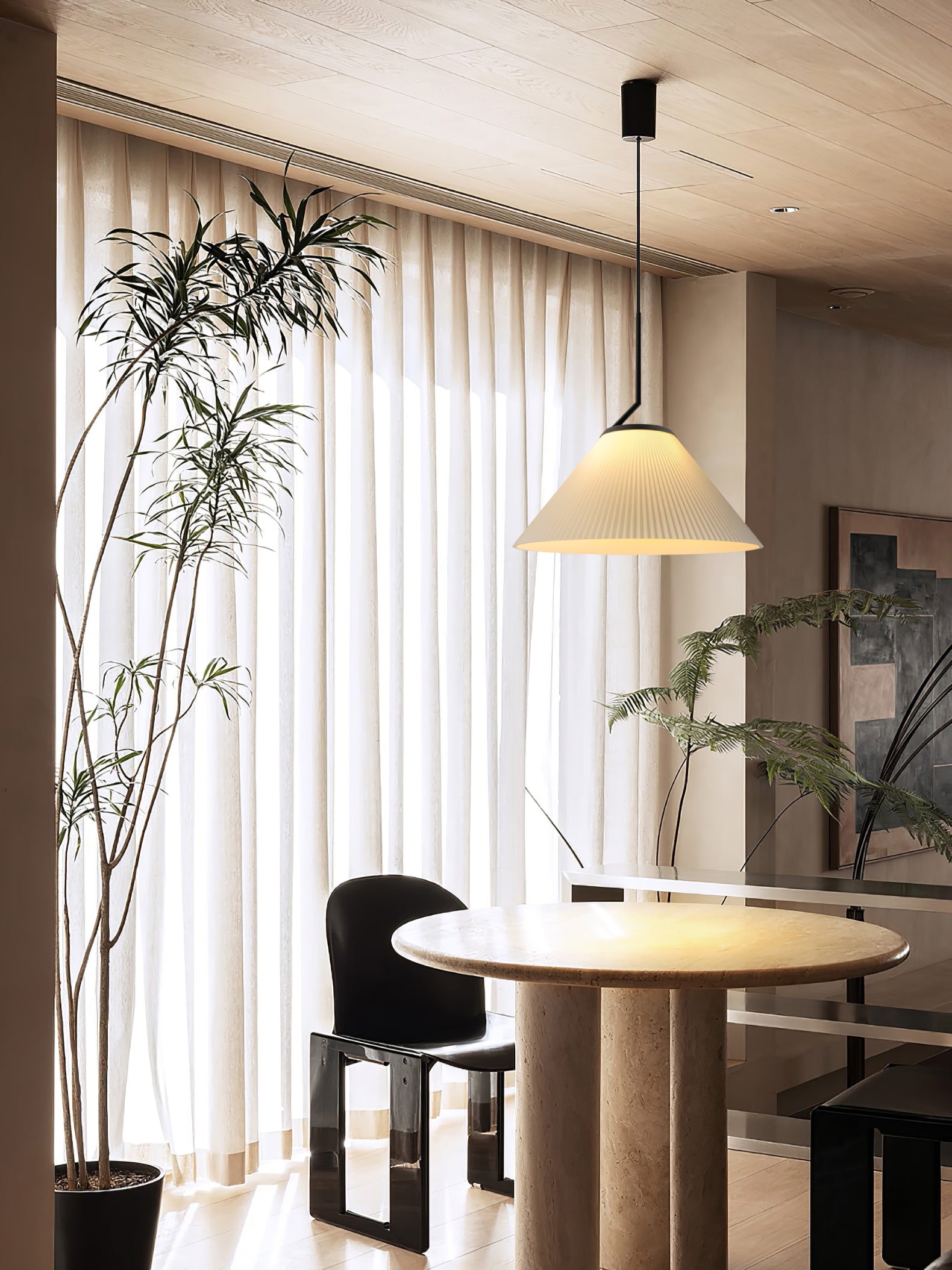 Demare Pleated Pendant Lamp, view 14
