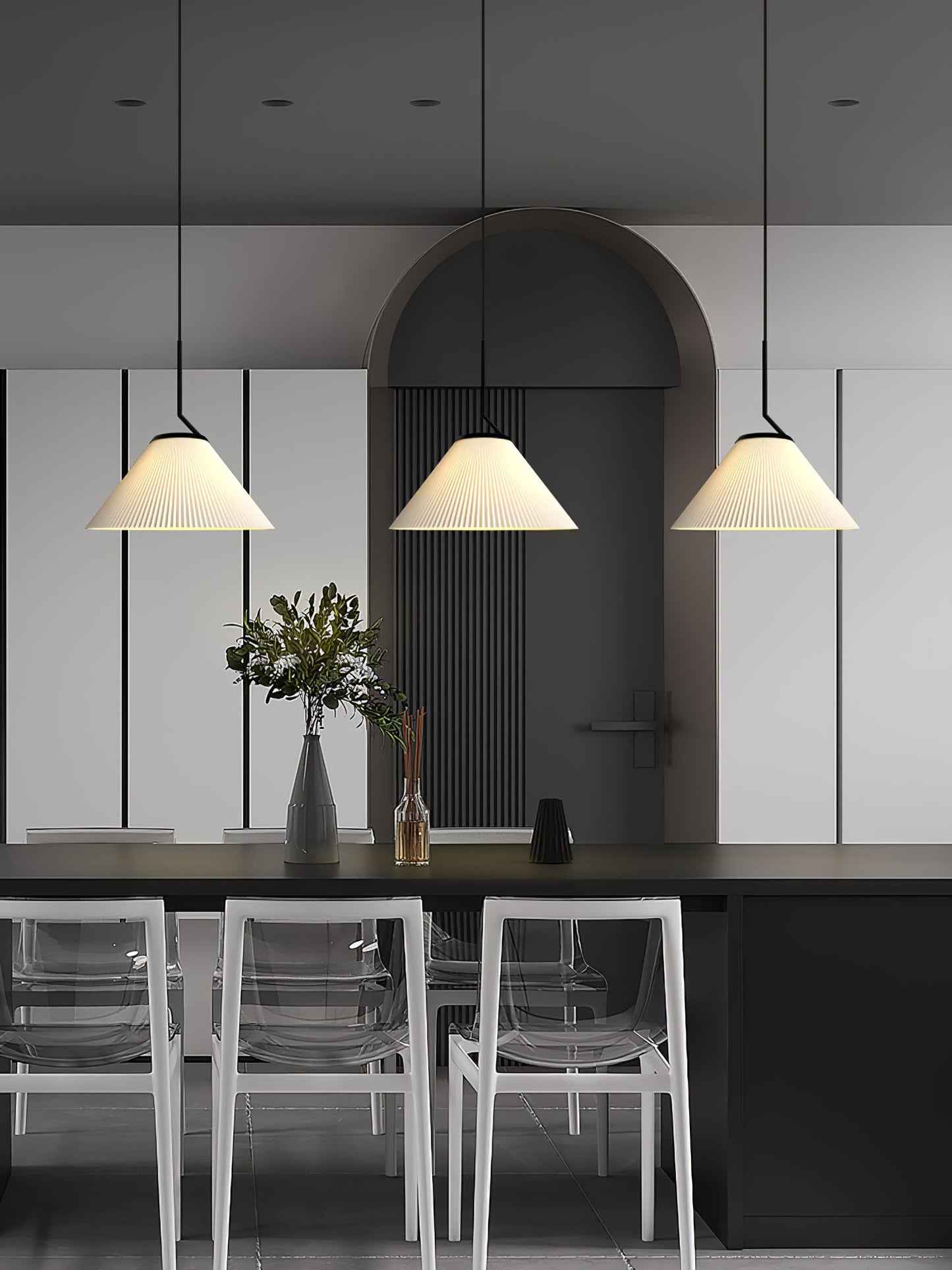 Demare Pleated Pendant Lamp, view 16