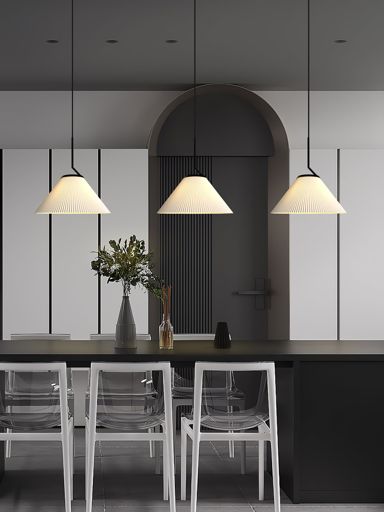 Demare Pleated Pendant Lamp, view 16