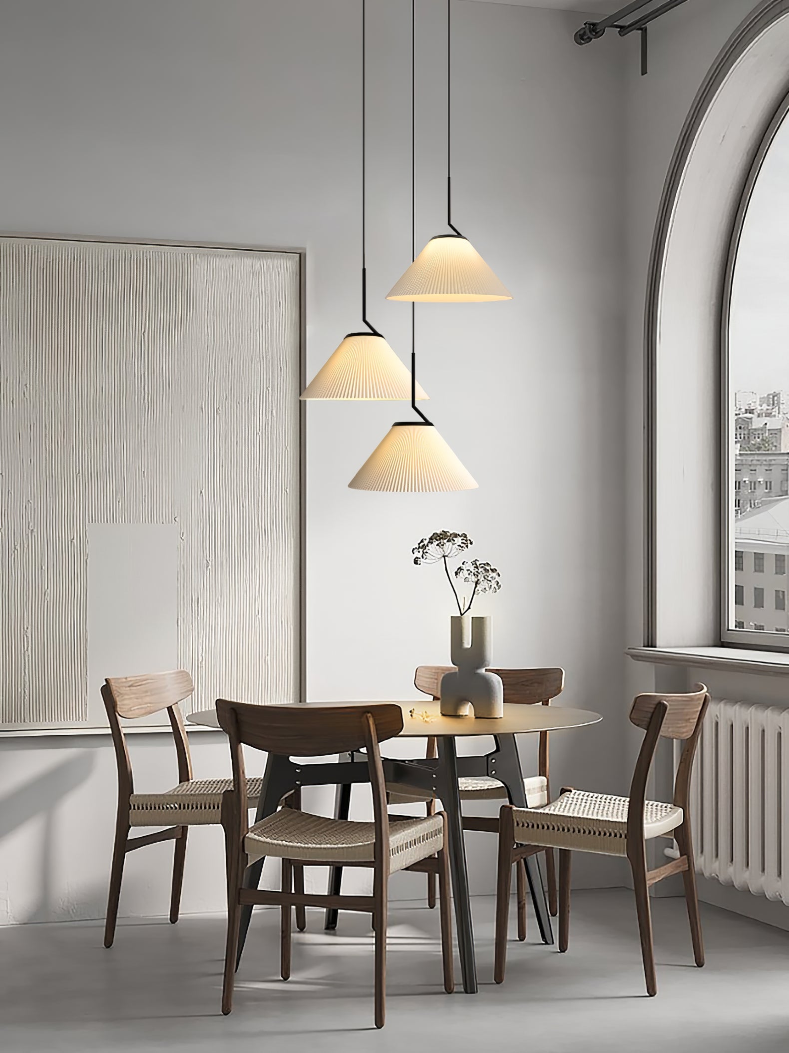 Demare Pleated Pendant Lamp, view 17