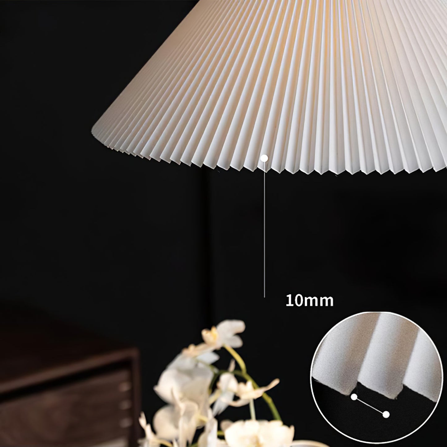 Demare Pleated Pendant Lamp, view 20