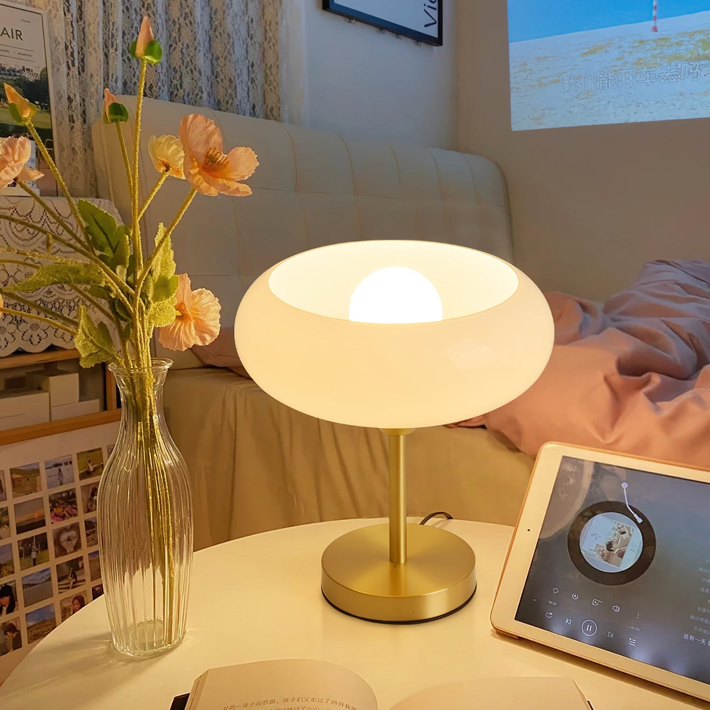 Egg Tart Glass Table Lamp, alternate view