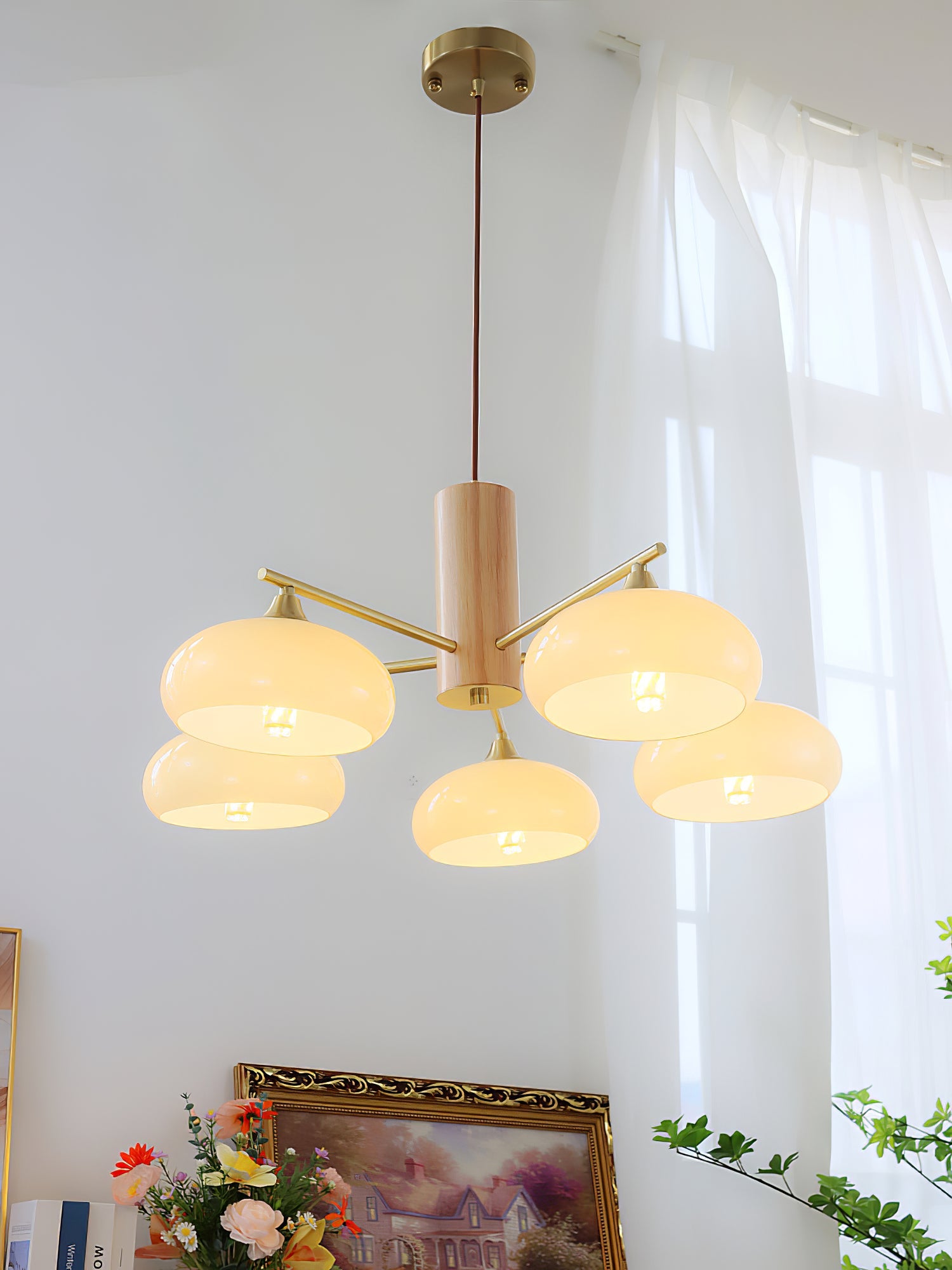 Elliptical Persimmon Chandelier, view 30