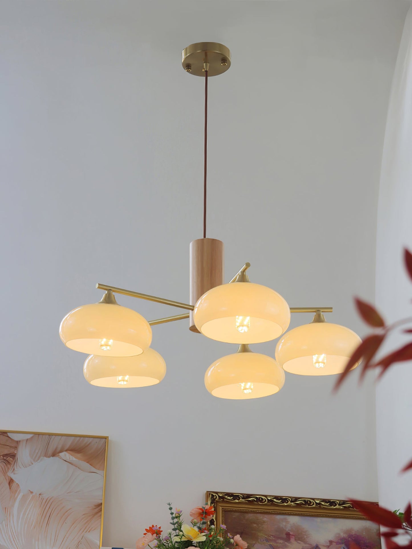 Elliptical Persimmon Chandelier, view 35