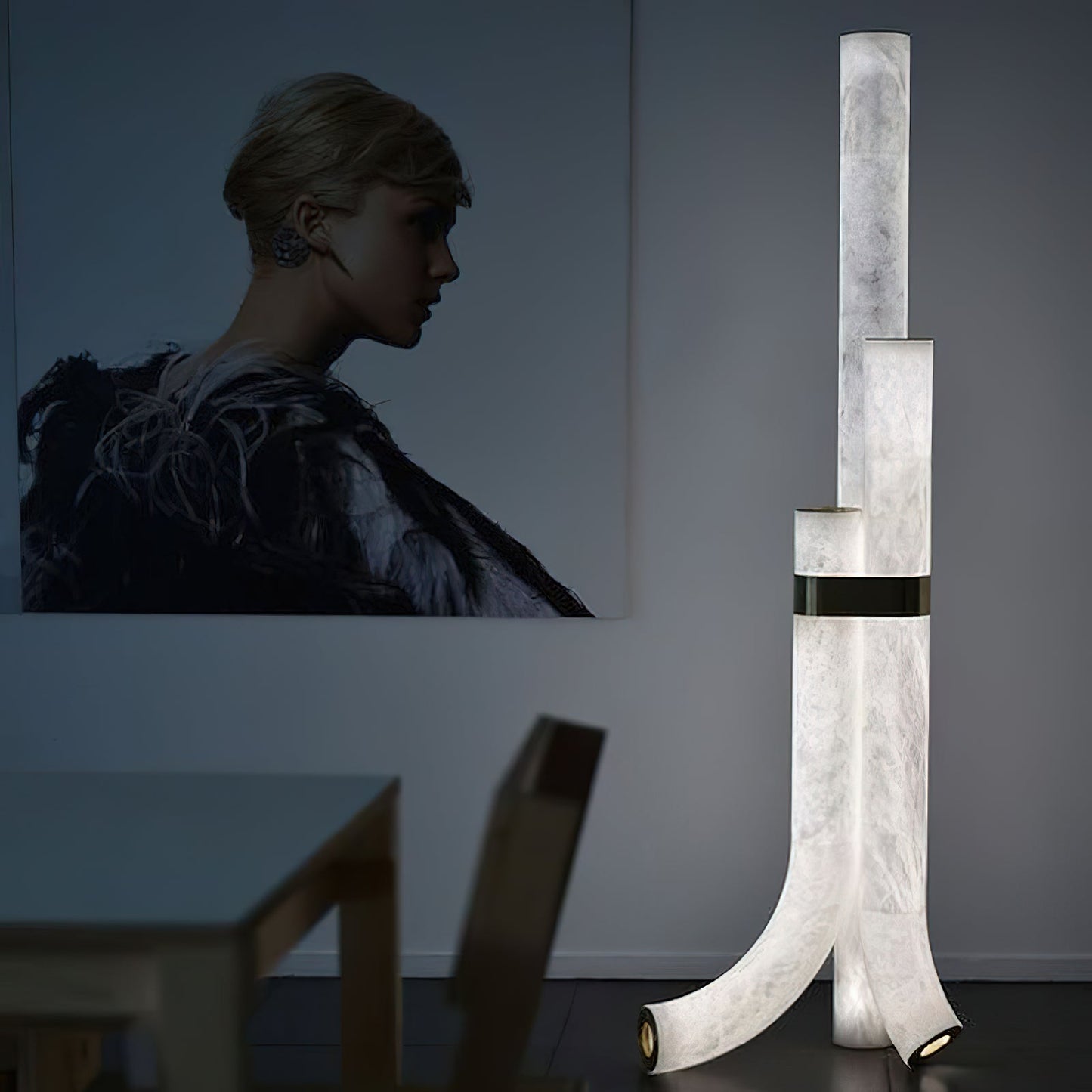Fantasy Alabaster Floor Lamp, alternate view