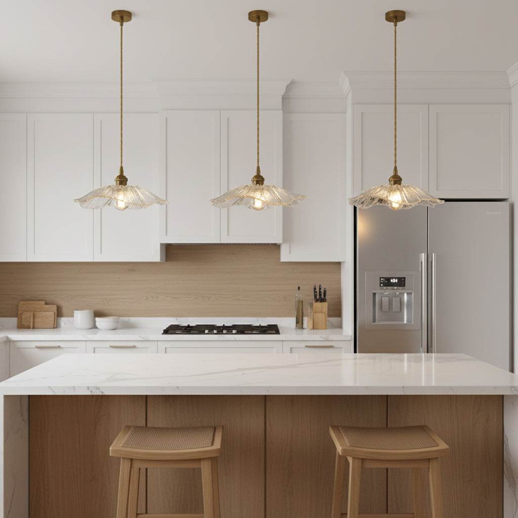 Flower Glass Pendant Lamp – Dimmable, detail