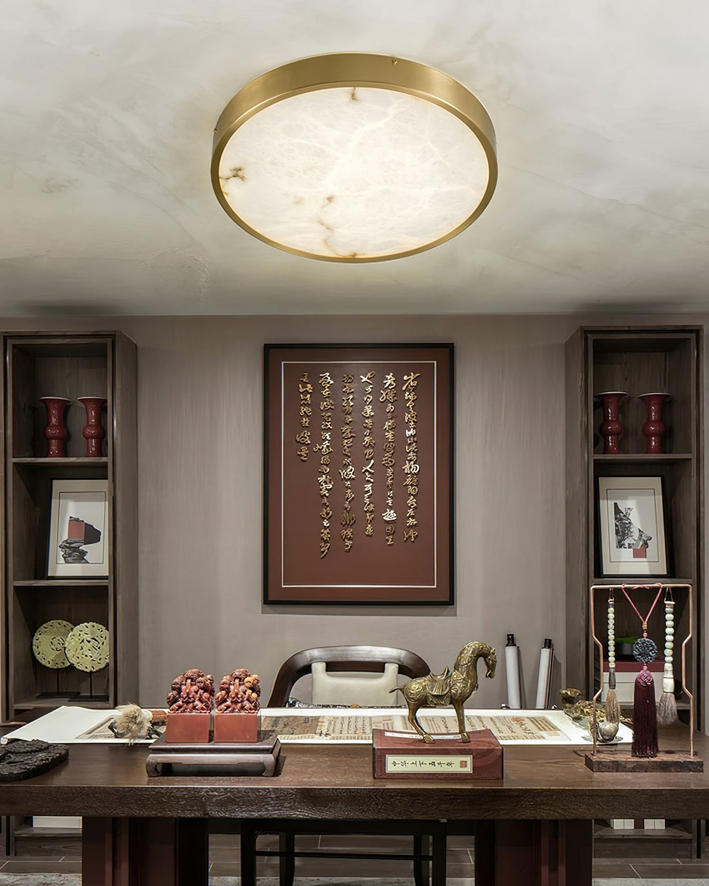 Geometric Alabaster Recessed Ceiling Light, view 11