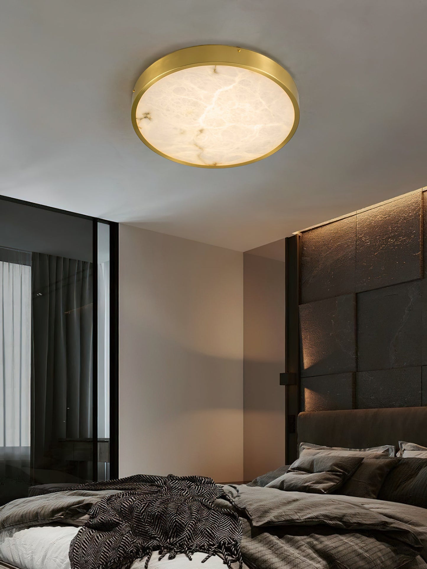 Geometric Alabaster Recessed Ceiling Light, view 12