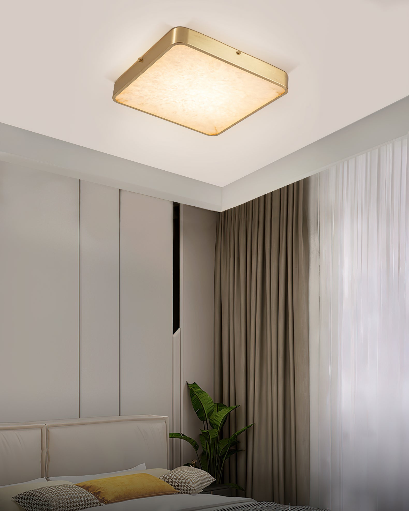 Geometric Alabaster Recessed Ceiling Light, view 14