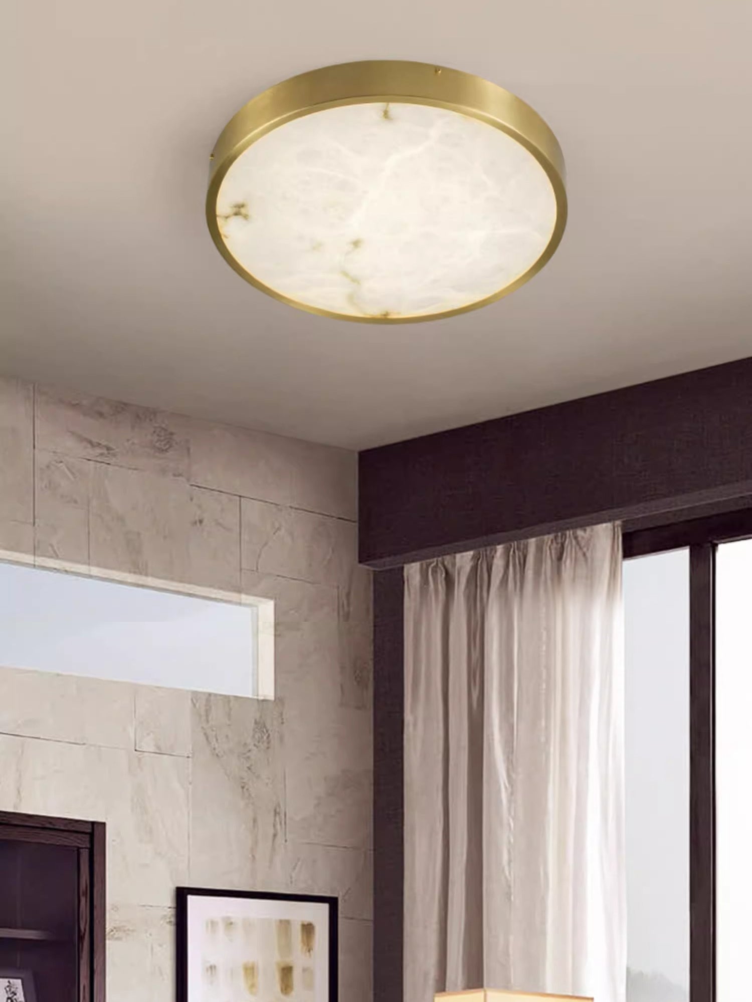 Geometric Alabaster Recessed Ceiling Light, view 16
