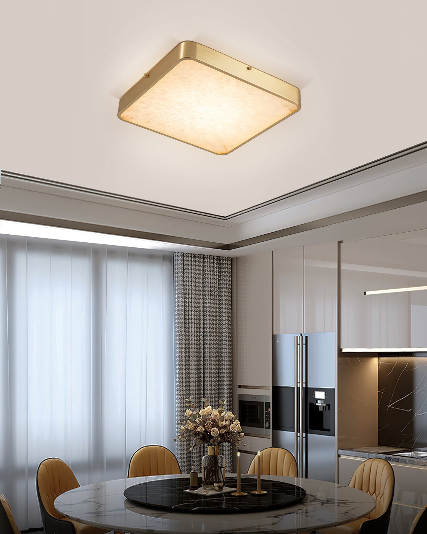 Geometric Alabaster Recessed Ceiling Light, view 17