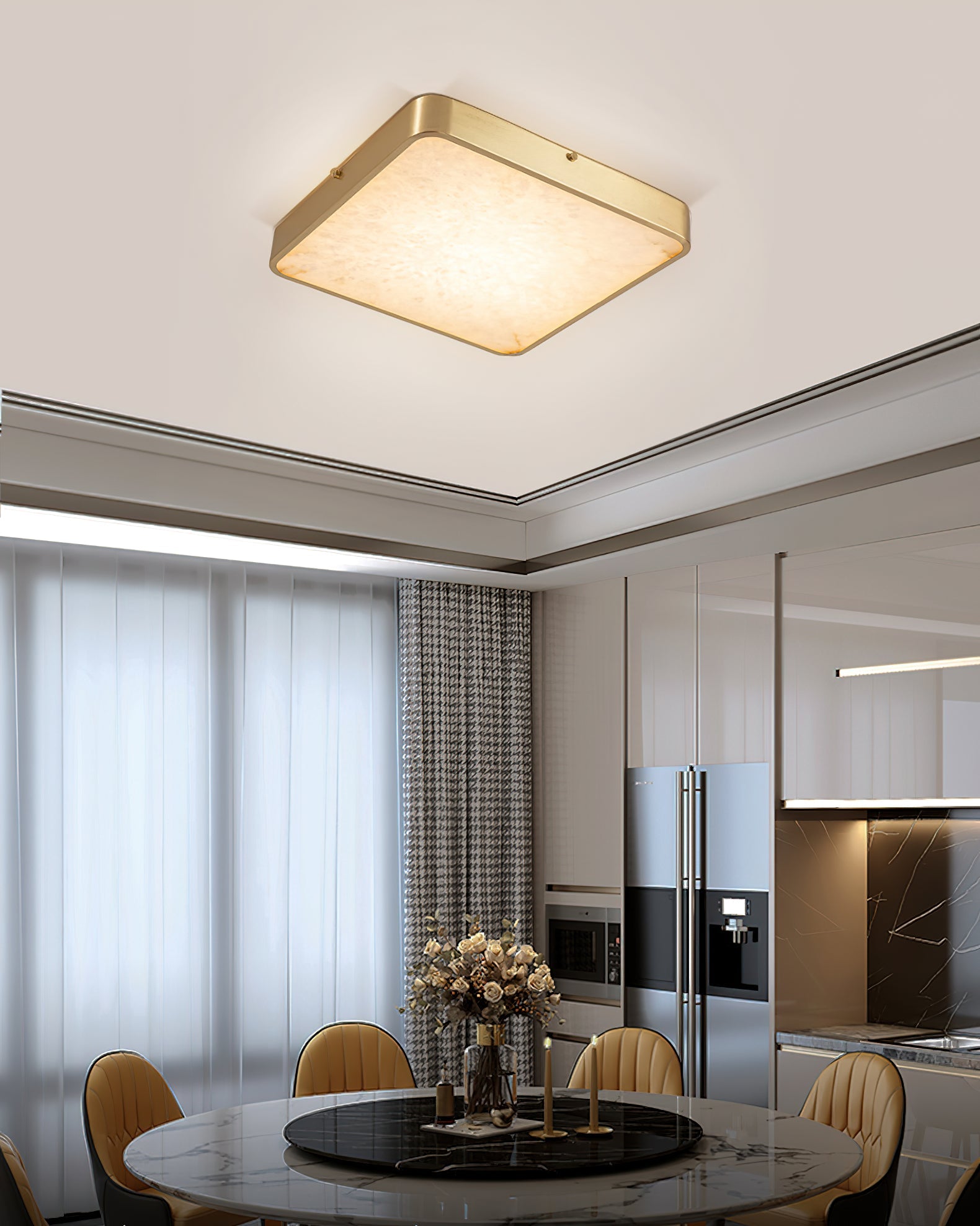 Geometric Alabaster Recessed Ceiling Light, view 17