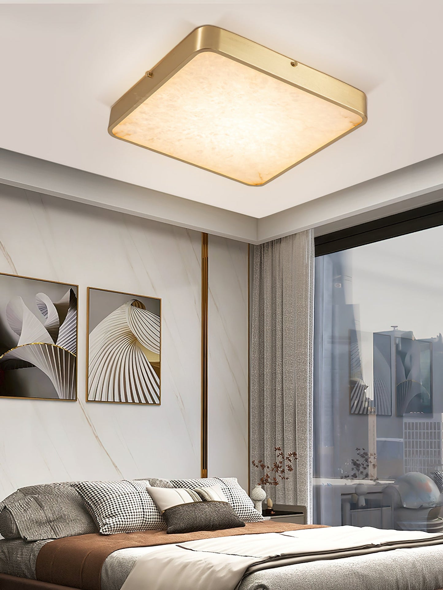 Geometric Alabaster Recessed Ceiling Light, view 18