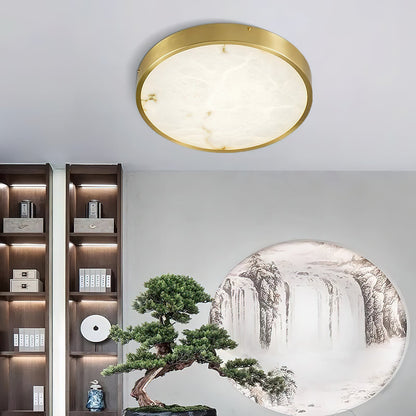 Geometric Alabaster Recessed Ceiling Light, detail