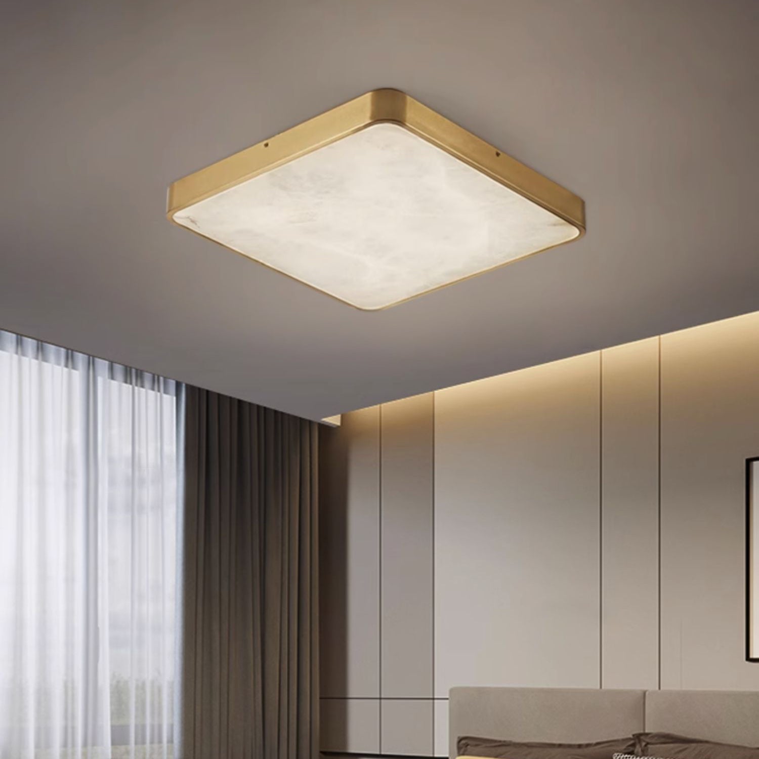 Geometric Alabaster Recessed Ceiling Light, view 6