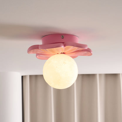 Cream Bloom Flower Ceiling Lamp, view 18