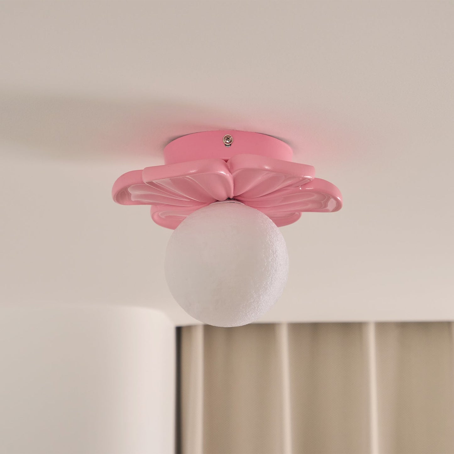 Cream Bloom Flower Ceiling Lamp, view 19