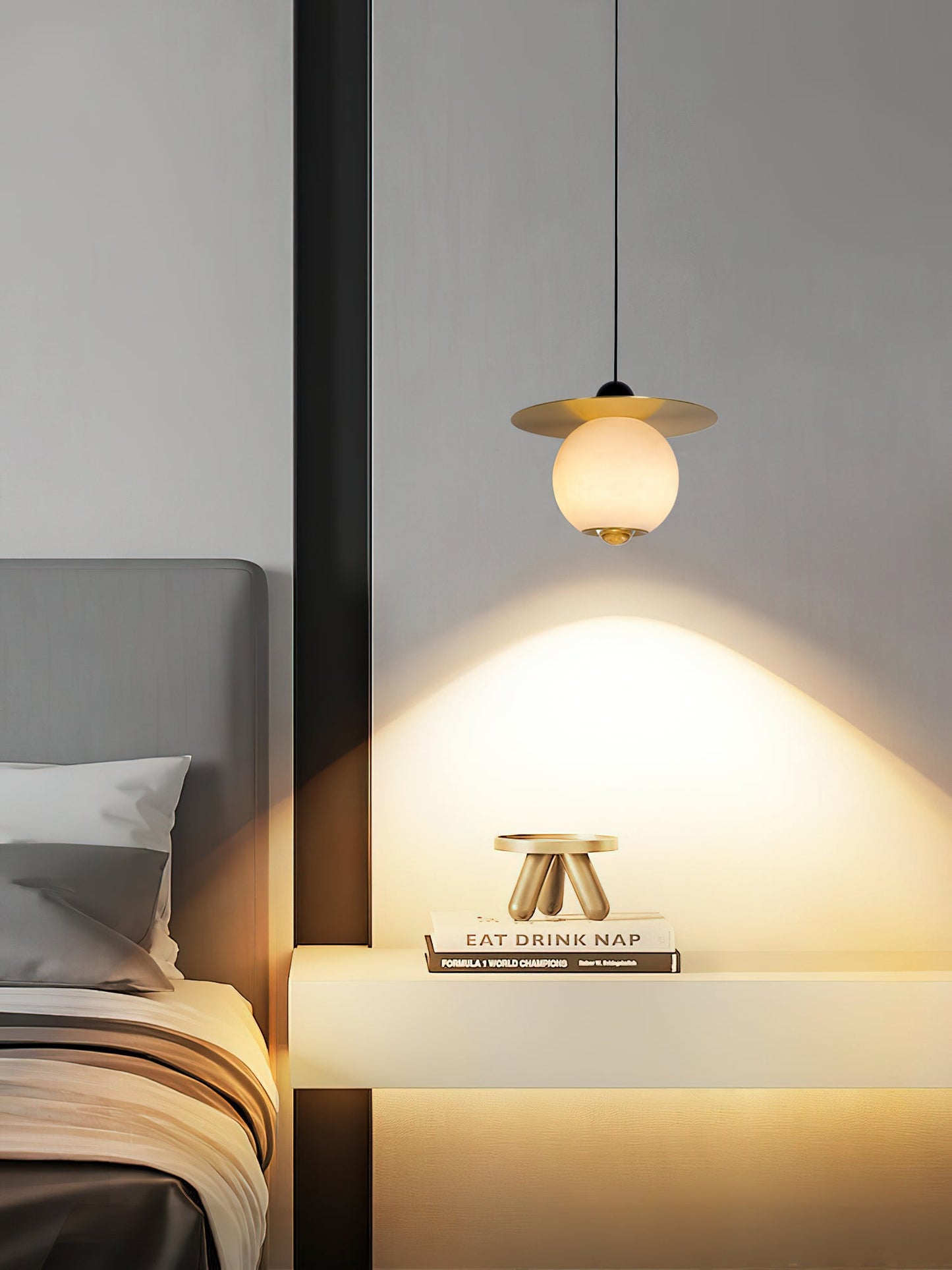 Helios Cord Alabaster Pendant Light, view 12