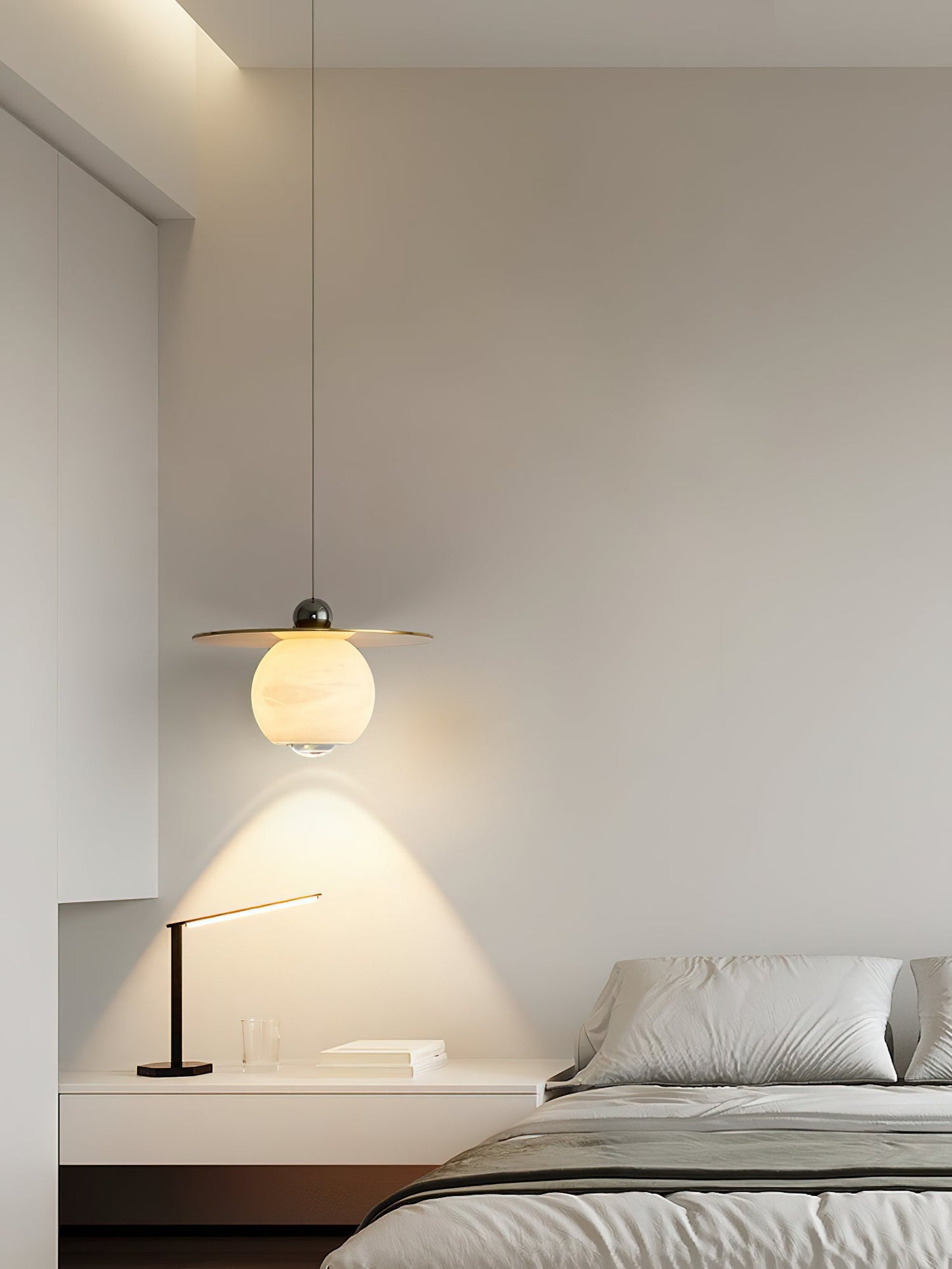 Helios Cord Alabaster Pendant Light, view 13