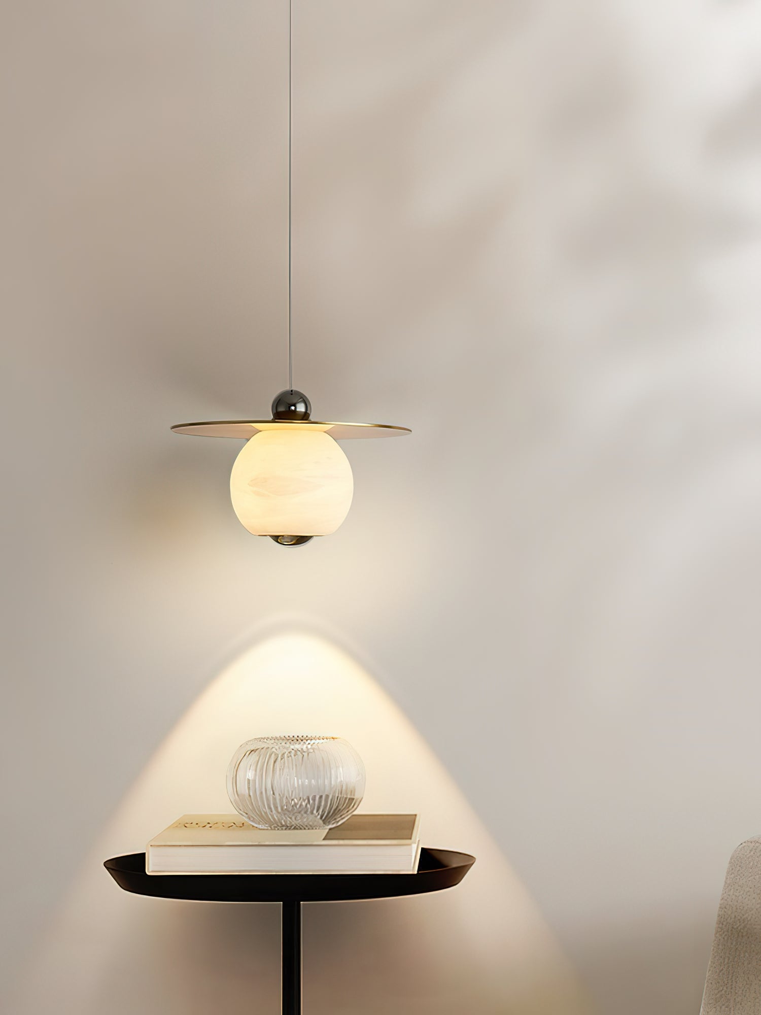 Helios Cord Alabaster Pendant Light, view 14