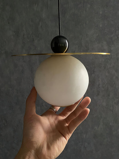 Helios Cord Alabaster Pendant Light, view 16