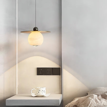 Helios Cord Alabaster Pendant Light, detail