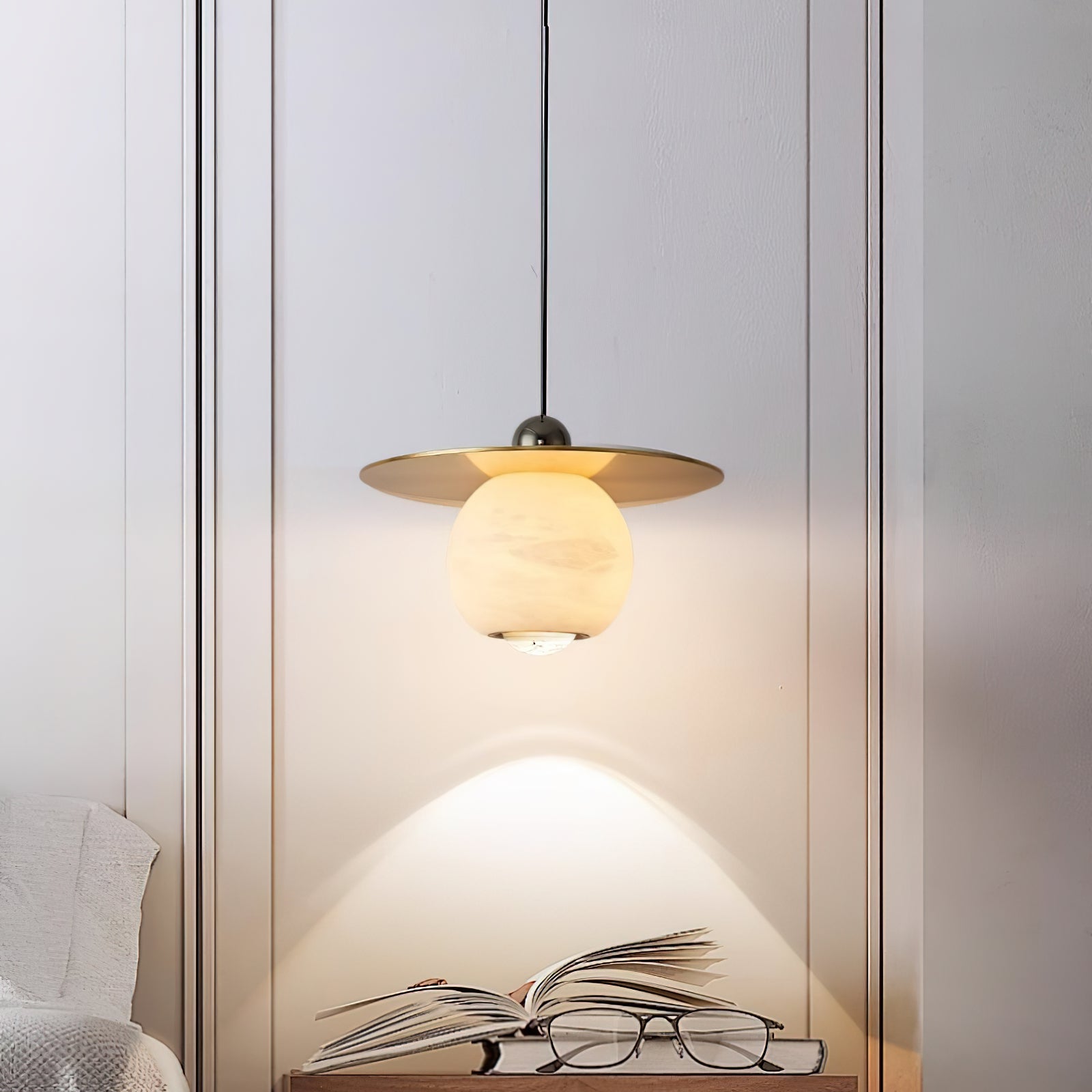 Helios Cord Alabaster Pendant Light, alternate view
