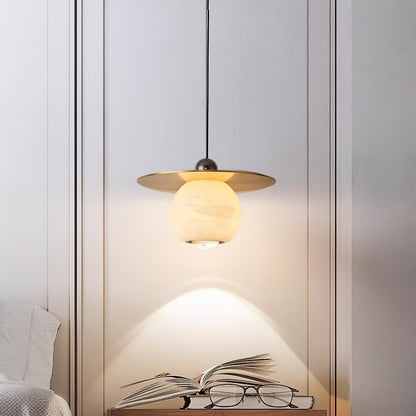 Helios Cord Alabaster Pendant Light, alternate view