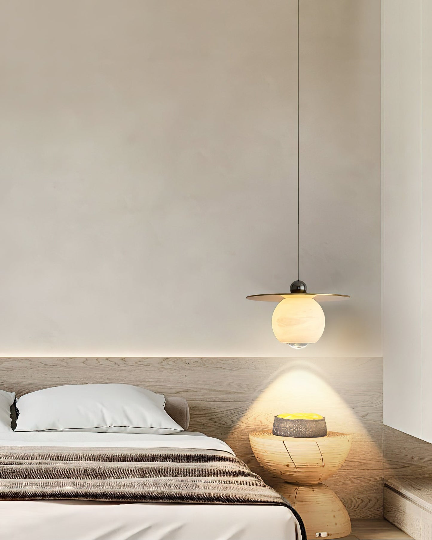Helios Cord Alabaster Pendant Light, view 8
