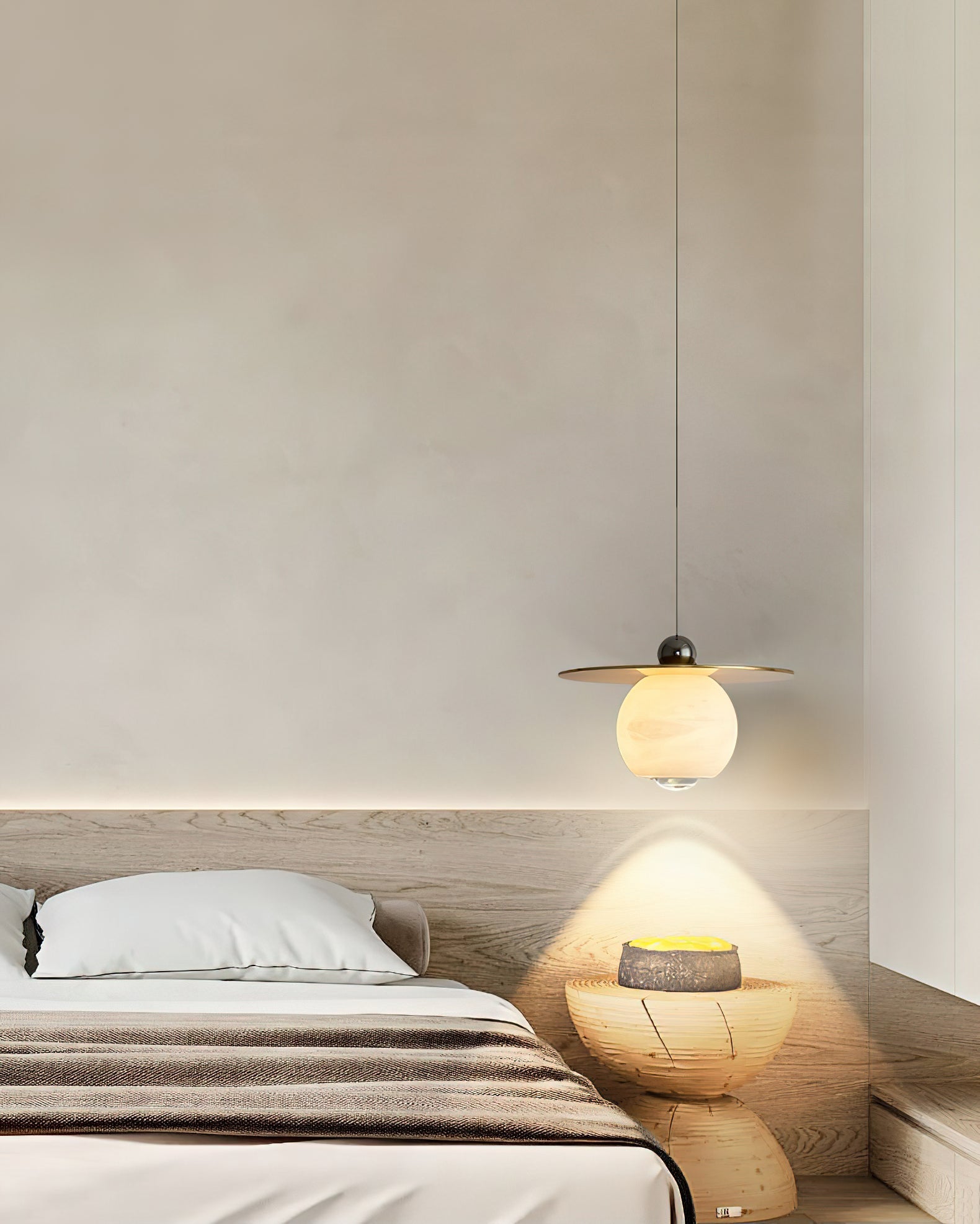 Helios Cord Alabaster Pendant Light, view 8