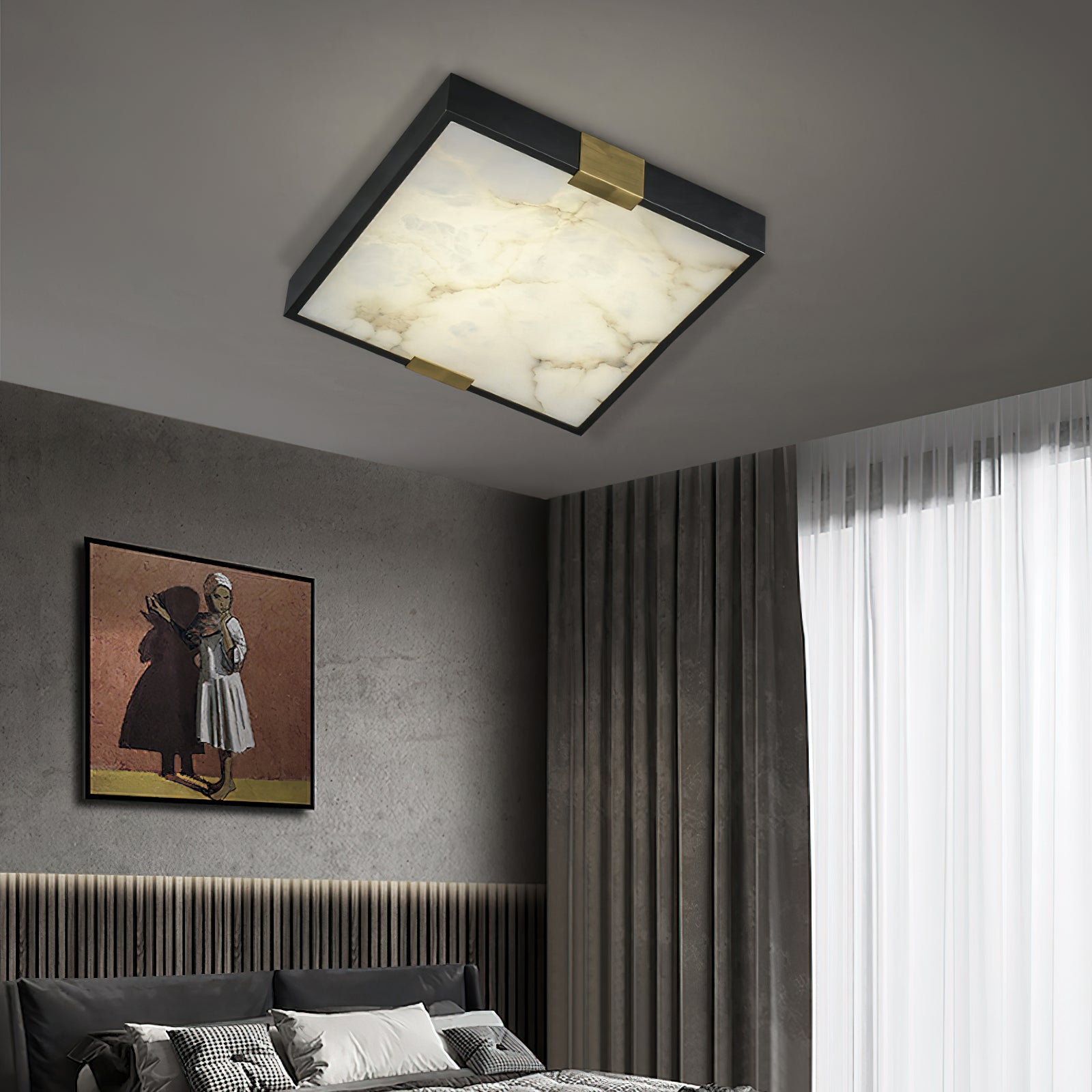 Lucien Alabaster Ceiling Light, detail