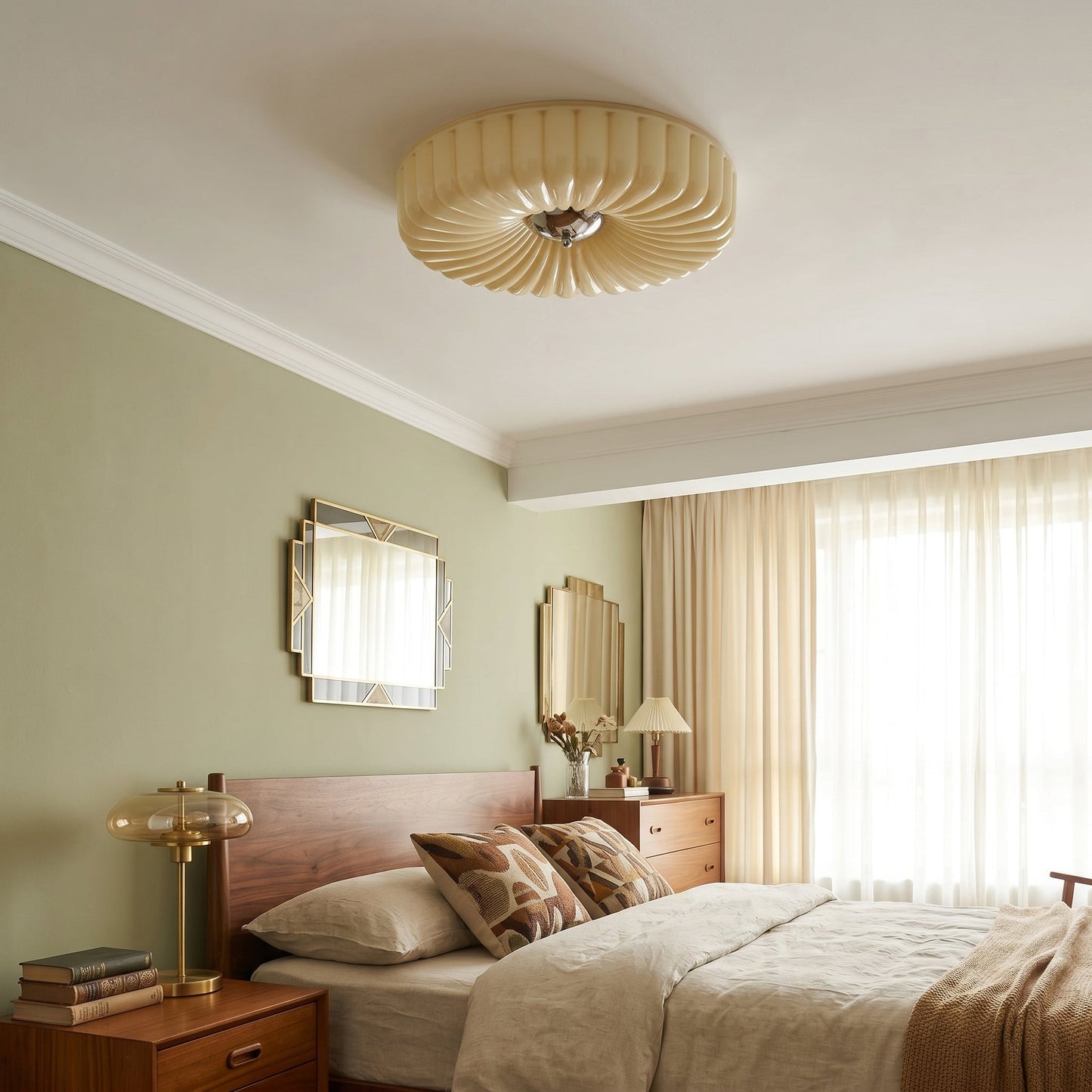 Willa Glass Flush Mount Ceiling Light, view 6