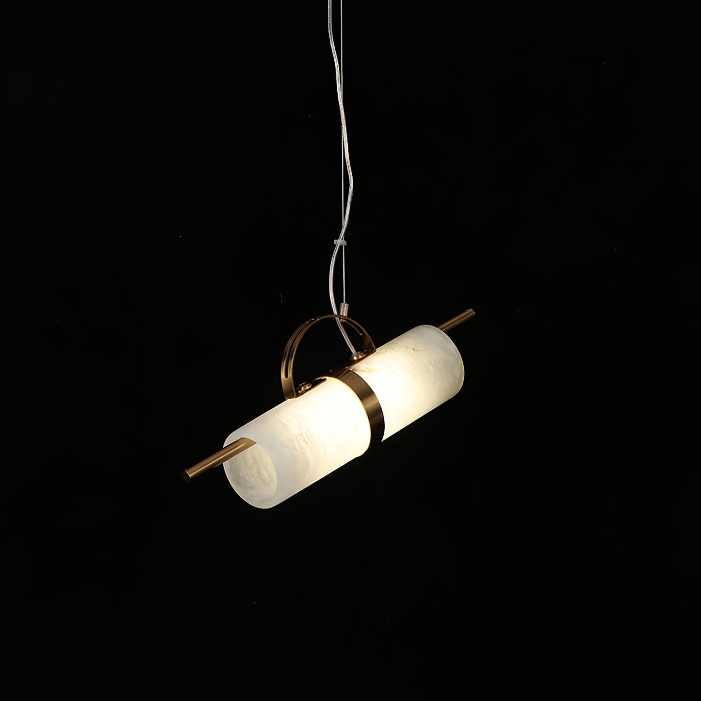 Mini Cylindrical Alabaster Pendant Light, alternate view