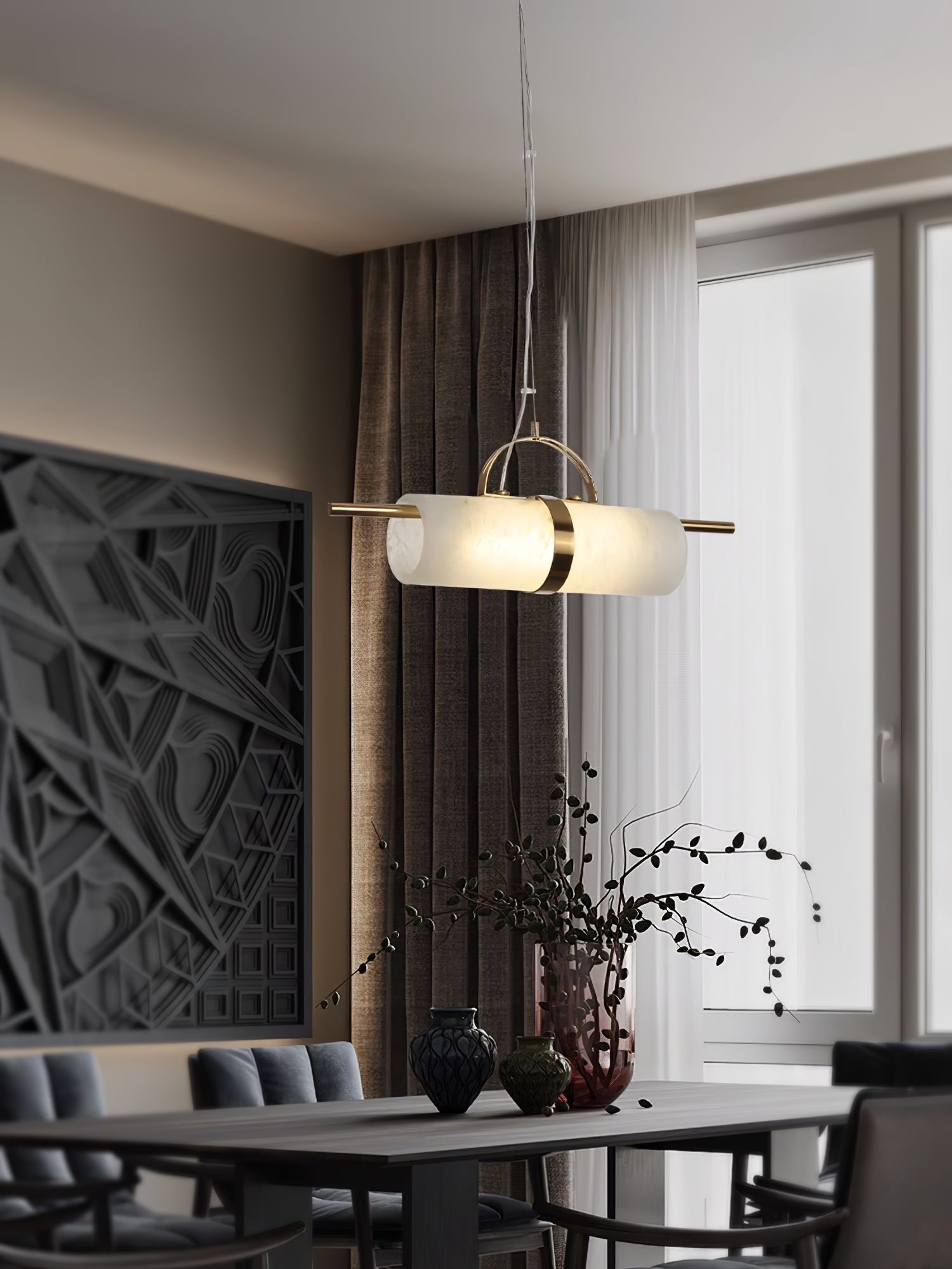 Mini Cylindrical Alabaster Pendant Light, view 7
